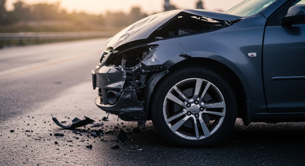 Kierowca zasypia za kierownicą i rozbija się o ciężarówkę