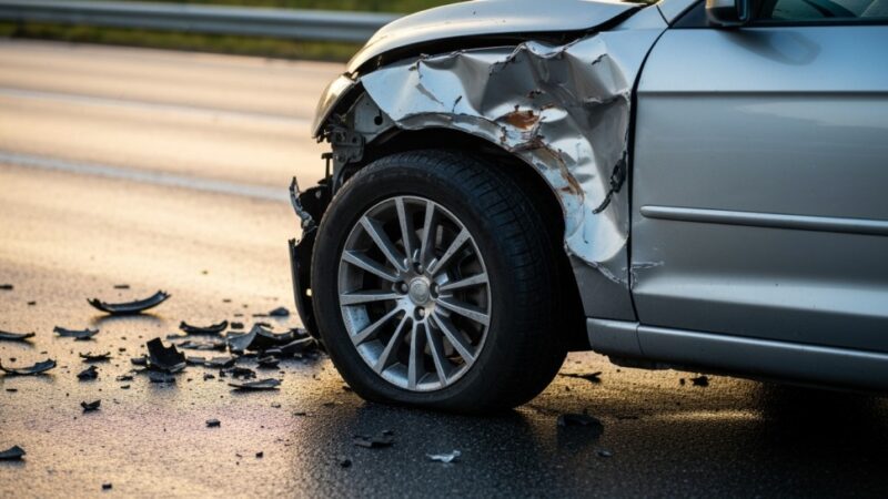 Kierowca zasnął za kierownicą i wypadł z drogi