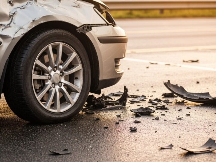 Motocykl Cross uderzył w Toyotę – motocyklista w szpitalu