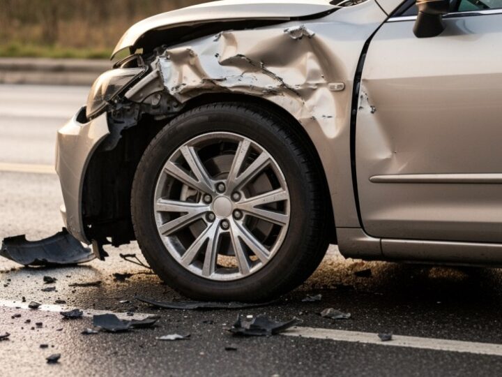 Nissan dachował na A4 koło Rudnej Małej. 70-latek trafił do szpitala