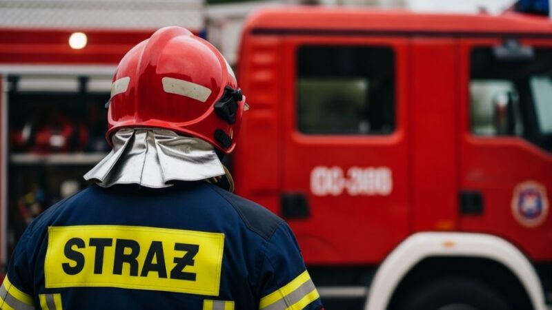 Ćwiczenia służb mundurowych w Strzyżowie: Policja i straż pożarna w akcji