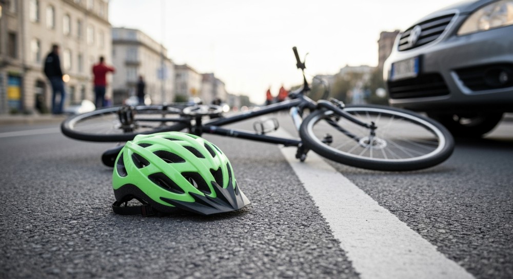 Wypadek na al. Kopisto: Rowerzysta w szpitalu po zderzeniu z osobówką